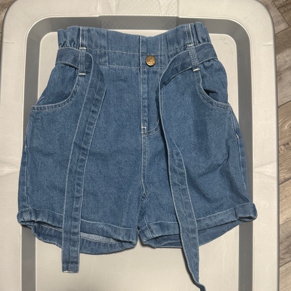Kids Denim Blue Shorts with Belt - Picture 1 of 4